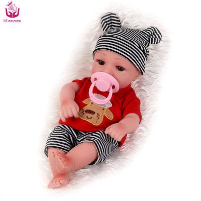 China UCanaan 30cm Toy 12 Inch Toddler Soft Black Skin Open Eyes Silicone Alive Mini Reborn Baby Doll For Girl Toy for sale