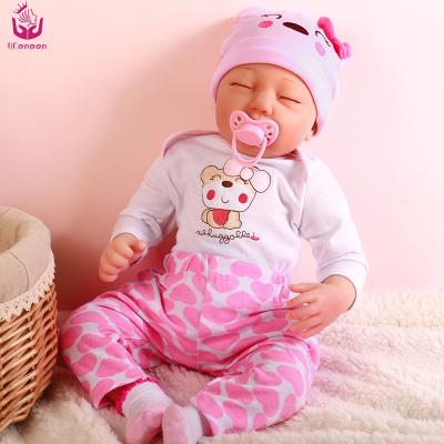 China UCanaan 22 Inch 55Cm Soft Close Eyes Cute Toy Reborn Alive Silicone Lifelike Baby Doll - Doll for sale