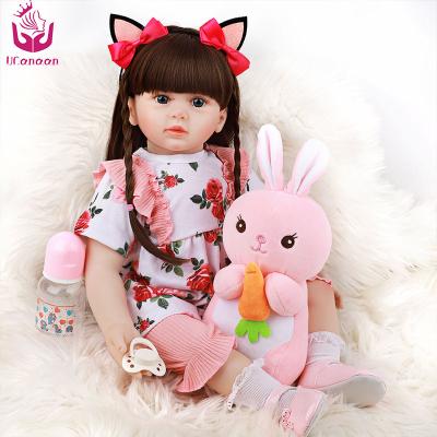 China UCanaan Kawaii 60cm Toy 24 Inch Silicone Reborn Baby Dolls Soft Blue Eyes For Girl for sale