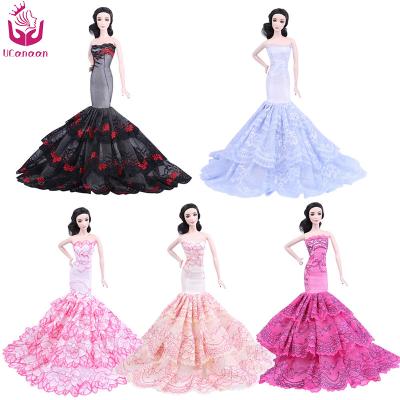 China Eco-Friendly UCanaan Doll Accessories Custom Made Mermaid Lace Up Skirt 30CM Doll Wedding Dress for sale