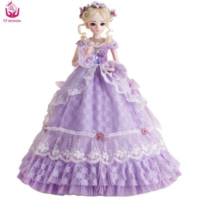 China Free Shipping 18 Joints UCanaan Body 24 Inch Purple 60cm Bjd Handmade Doll Fairyland For Girls for sale