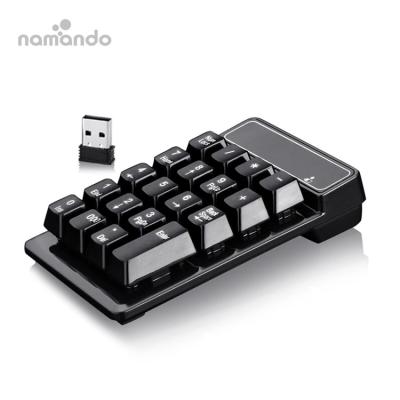 China ERGONOMIC USB mini keypad 2.4G wireless numeric keypad with high quality watorproof from namando factory for sale