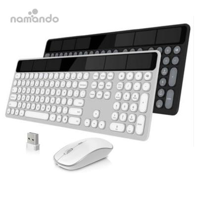 China For Desktop Wireless Solar Keyboard and Rechargeable Wireless Mouse Combo for PC Computer Desktop Laptops/Notebooks for sale