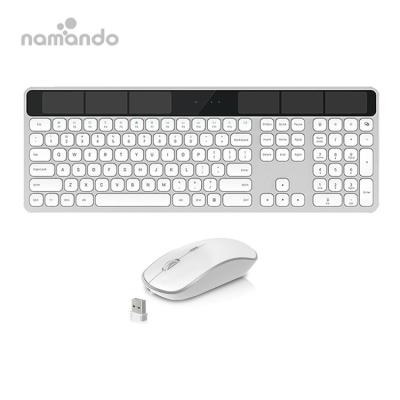 China For Normal Thin Slim Wireless Combo Solar Desktop Keyboard and Mouse Pad Wireless Mice with Numpad Keyboard and Mouse Set for sale