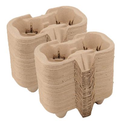 China Recycled Materials Paper Cup Holder Wholesale 2&4 Cups Disposable Portable Paper Cup Carrier for sale