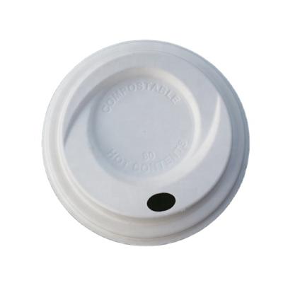 China 100% Biodegradable Eco-friendly Bagasse Coffee Cup Custom Paper Lid 90mm Wholesale Disposable 12/16/20 Ounce Paper Cup Lid For Coffee for sale