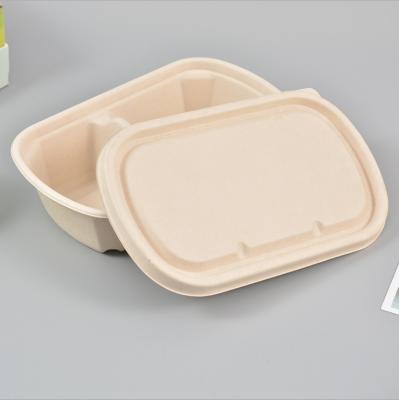 China Wholesale ECO Disposable Biodegradable Restaurant 1000ML Takeaway Lunch Sugar Cane Box Customized Take Out Container for sale