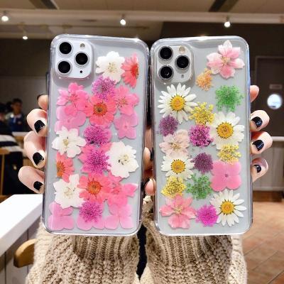 China New Arrival Shockproof For iPhone 13 13 pro 13 pro Max Real Dry Flower Phone Case for sale