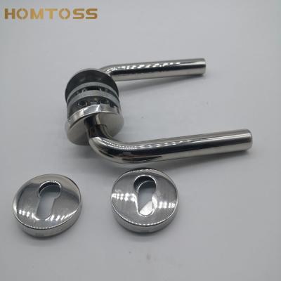 China SSLH43 Modern Polished Single Type Stainless Steel Tube Lever Door Bend Hollow Lock Handle for sale