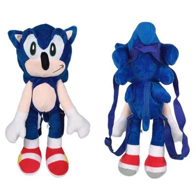 China 2022 Super Hot Movie 45cm Sonic Plush Hedgehog Backpack Boy's Sonic Doll Toys Sonic Plush Backpack Bag Large for sale