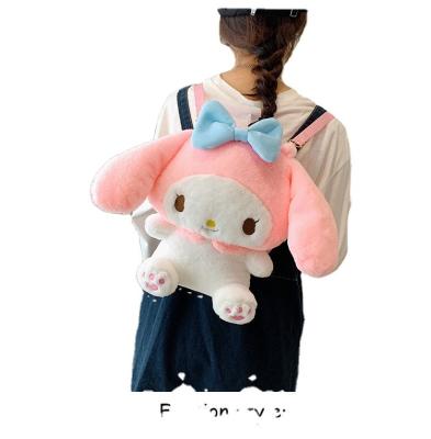 China Kawaii Sanrio Plush Toy Cartoons Anime Melody Kuromi Cinnamoroll Shoulder Bag Plushie Backpack Stuffed Toy Schoolbag Kids Doll Gift for sale