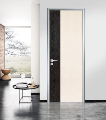 China Aluminum frame Single leaf aluminum plain bedroom interior doors for sale