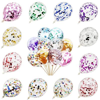 China Toy Factory Wholesale 12inch 50pcs/bag Balloon Decoration Latex Confetti Sequin Glitter Balloons For Party Supplies for sale