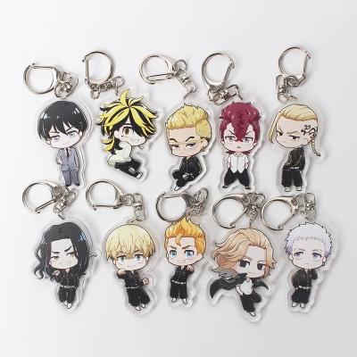 China Lovely Avengers Key Chain Ring Metal Pendant Accessories Anime Tokyo Keychains Acrylic Cartoon Character Collection for sale