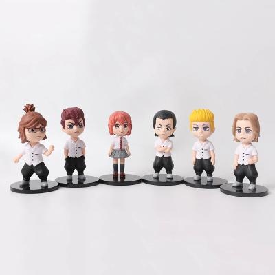 China 6 Piece Tokyo Avengers Figures Toy Manjiro Sano Hanagaki Takemichi Cute Doll Anime Figure Decoration Model /set PVC Decoration Toys Action Figure for sale