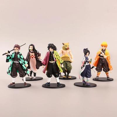 China Comic Toy Cartoon Toy 6 Pieces/Set 14-18cm Demon Slayer Action Numbers Model Kimetsu No Yaiba PVC Anime Figure PVC for sale