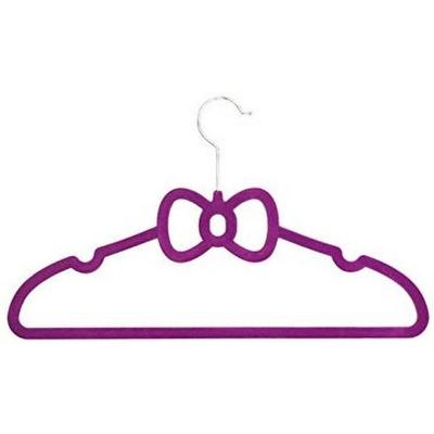 China 10 Packs Viable Non-Slip Flocking Velvet Indoor Airer Hangers Free Hangers (Trace Bow Tie Hanger Clothes Color : Purple) for sale