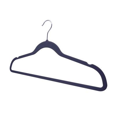 China Sustainable Gear Hanger Deep Blue Patent Shape ABS Non Slip Plastic Rubber Coat Hangers for sale