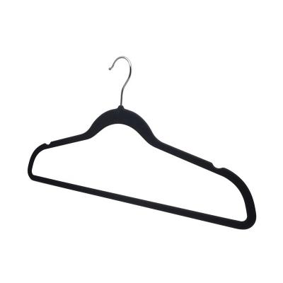 China Durable Gear Hanger Black Patent Shape ABS Non Slip Plastic Rubber Coat Hangers for sale