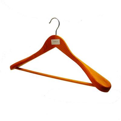 China Sustainable Luxury Wooden Items Hangers - Extra Wide Wooden Coat Suit Hangers with Velvet Bar for Coats Clothes and Pants for sale