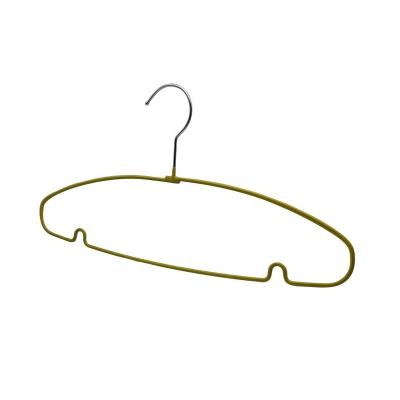 China Sustainable Gear Hanger Yellow PVC Coated Metal Wire Hanger for sale