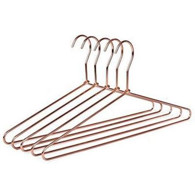 China 10 Rose-Gold Metal Coat Sturdy Hangers Heavy Duty Durable Cooper Suit Hangers for sale