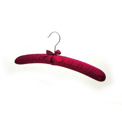 China Supplier Sustainable Rated Gear Hanger Customized Satin Soft Decorative Padded Coat Hanger for sale