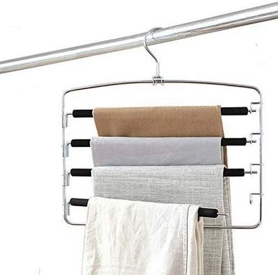 China Loose Metal Multi Viable Panty Diaper Hangers, Foam Padded Swing Arm Pant Hangers Cabinet Storage Organizer for Hanging Trouser Jeans Scarf for sale