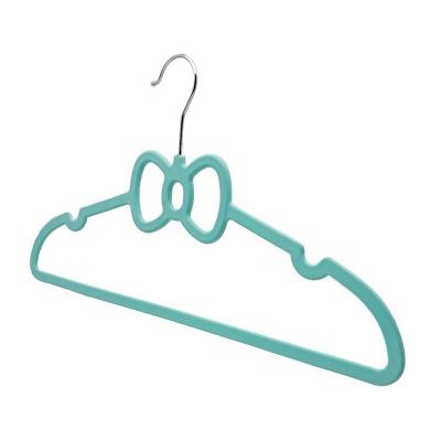 China Blue Patent Butterfly Shape Sustainable Gear Hanger ABS Non Slip Plastic Rubber Coat Hangers for sale