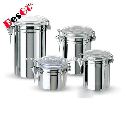 China Sustainable Airtight Coffee Canister , Tea Canisters Stainless Steel Canister for sale