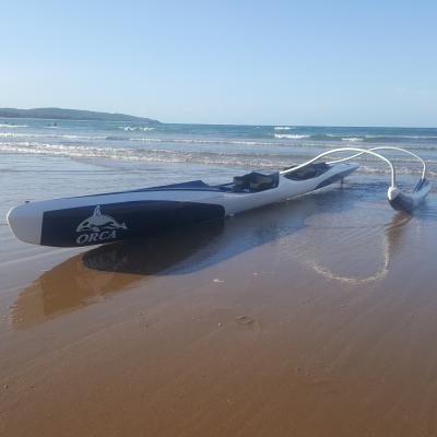 China Carbon Fiber / Fiberglass China Made Carbon Fiber 2 Person Outrigger Canoe Sea Canoe OC2 AOCRA Canoe OC2 for sale