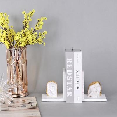 China Minimalist Nordic Ornaments Decorative Creative Marble and Mineral Stone Bookends Handwork Home Decor for sale