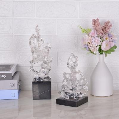 China Contemporary DECORATIVE HOME ACCENTS CLEAR RESIN OFFICE DECOR MODERN HOME ITEMS for sale