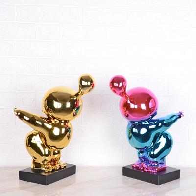 China CHINA WORKS FOR HOME DECORATION BEAUTIFUL BUBBLE BOY STATUE SCULPTURE RESIN IN PLATING for sale