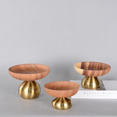 China Natural Acacia Accessories Lovely Small Modern Minimalist Home Decorative Bowl Around Wooden Serving Fruit Bowl for sale