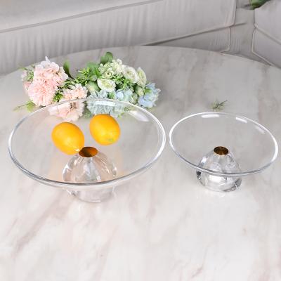 China Minimalist Modern Decorative Home Decor Clear Glass Bowl For Living Room Dining Room Decorations for sale