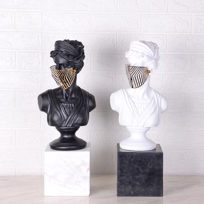 China Minimalist Modern Resin Sculpture Interior Decorations Venus With Marble Base Statue Home Decor for sale