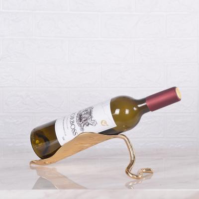 China Minimalist HOME DECOR ACCENT SOLID BRASS LEAF WINE WINE HOLDER for sale