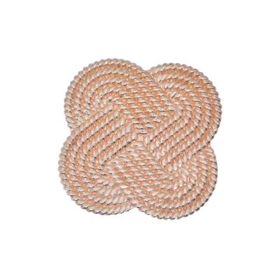 China Viable Hot Selling Promotional Zinc Alloy Knot Textured Coaster Custom Shape for sale