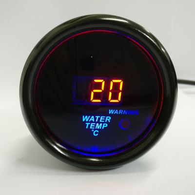 China Electronic Water Temperature Gauge 2inches (52mm) Aluminum Meter Red Digital LED For Car Vehicle Auto Aluminum Include Sensor for sale