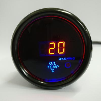 China Aluminum Electronic Gauge 2inches (52mm) Oil Temperature Gauge Meter Red Digital LED For Car Vehicle Auto Aluminum Include Sensor for sale