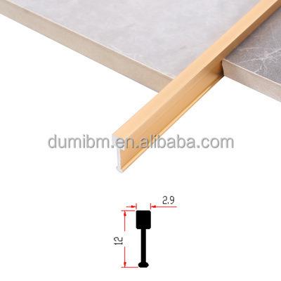 China Modern T Shape Tile Trim Aluminum Gold Tile Trim Flat Tile Trim for sale