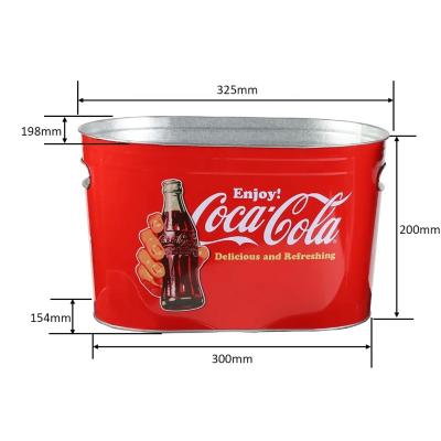 China Factory Custom Viable High Quality Packing Strength Ice Bucket Metal Tin Beer Bucket 6 Bottles Metal Buckets for sale