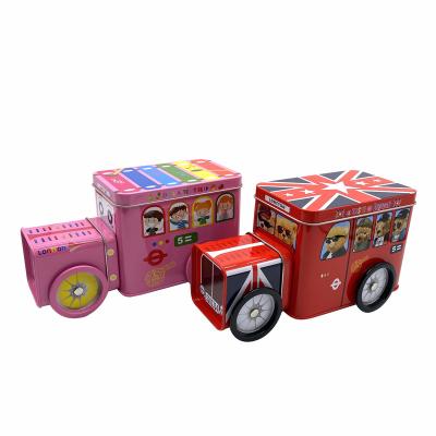 China Hot Sale Recycled Materials Car Shape For Gift Packing Truck Shape Metal Tin Toy Food Empty Metal Storage Box for sale