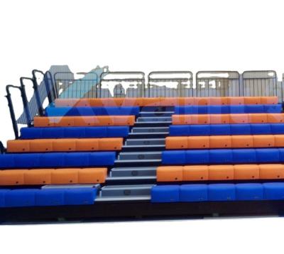 China Wall-attached Indoor Stadium Telescopic Unit Avant Seat with Telescopic Armrest Bleacher Gymnasium Retractable Bleachers for sale