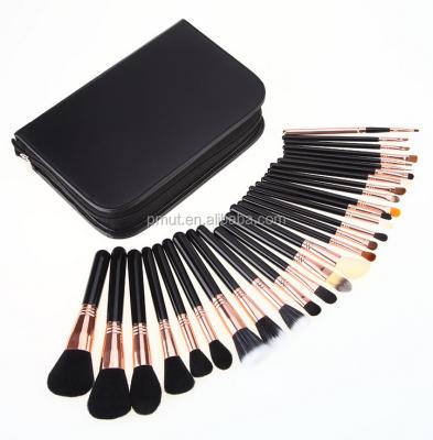 China Angular Blush Goat Hair Foundation Eyeshadow Kit 29pcs Professional OEM Makeup Set Brush With PU Leather Case for sale