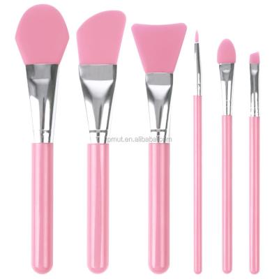 China Angular Blush BL-LQ255 China New Pink Silicone Tip Cosmetics Set Brush For Cream Makeup for sale