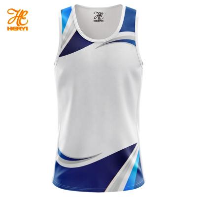 China QUICK DRY Top Quality Marathon Singlet Make Your Own Design Men Fitness Custom Sublimated Print Singlet Running Singlet for sale