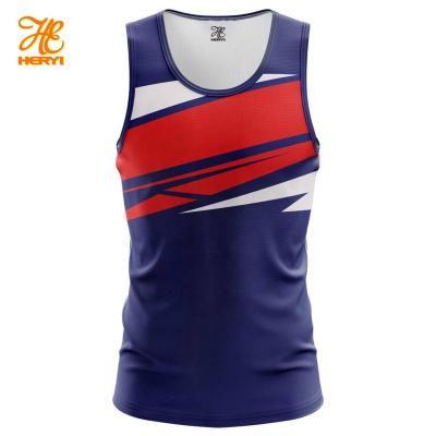 China Hot Selling High Quality QUICK DRY Polyester Sleeveless Running Sports Invest Lightweight Reflective Polyester Tank Top Singlet For Men for sale