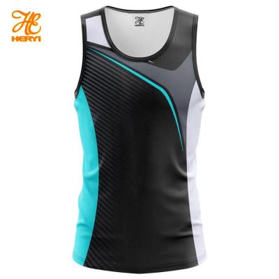 China QUICK DRY design your own casual polyester sublimation printing mens tank tops wholesale for sale